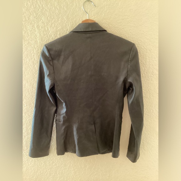 Theory Single breast Black Lamb Leather Blazer - Picture 2 of 3